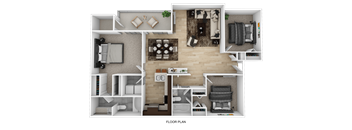 3x2 floorplan at The Chase, Burlington, NC