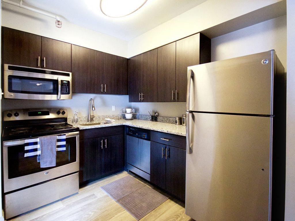 Kitchen at 500 Fifth Apartments, Nashville