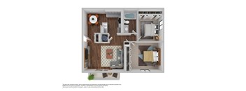 B2 Floor Plan at Westchester Apartments, North Carolina, 27713