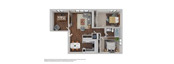 B3 Floor Plan at Westchester Apartments, Garner, NC, 27713