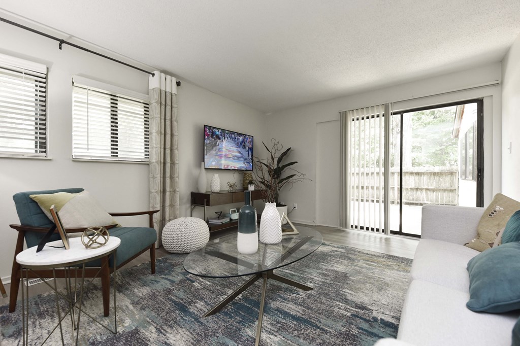 Soft and Refreshing Living Room at Kinley Lofts, Knoxville, TN, Tennessee