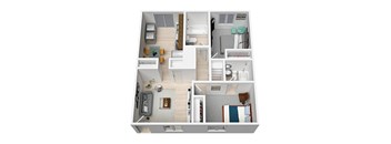 2B2B Floor Plan at Avondale Place Apartments, Avondale Estates, GA