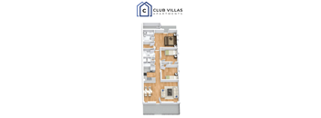 3 bed 2 bath Floorplan at Club Villas Apartments, Georgia