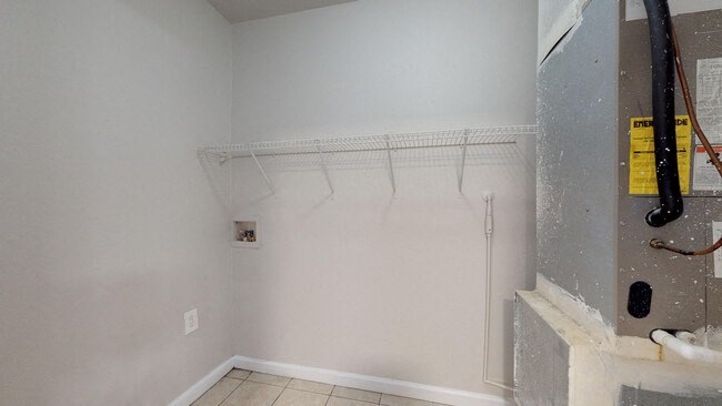 Walk in closet at the Colonial Village Apartments, Lincolnton, North Carolina. 