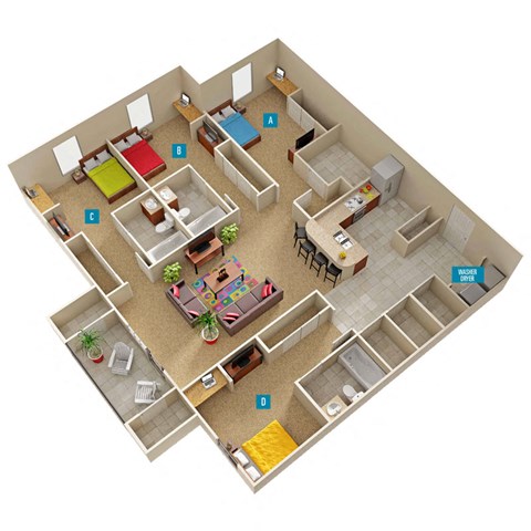 101 Campus Suites Road 2-4 Beds Apartment, Student for Rent - Photo Gallery 12