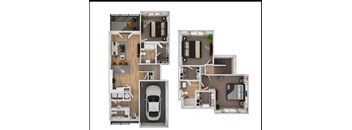 3 Bedroom Floor Plan at The Beacon at 331 Apartments, Santa Rosa Beach, Florida