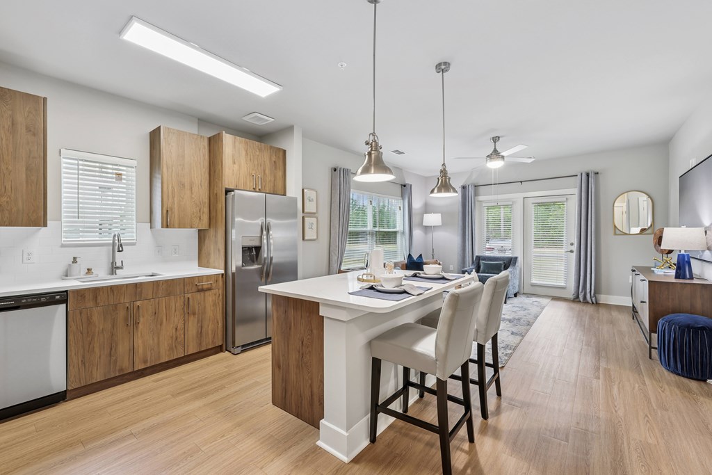 Fully Equipped Kitchen at The Exchange at Crestview Apartments, Crestview, Florida