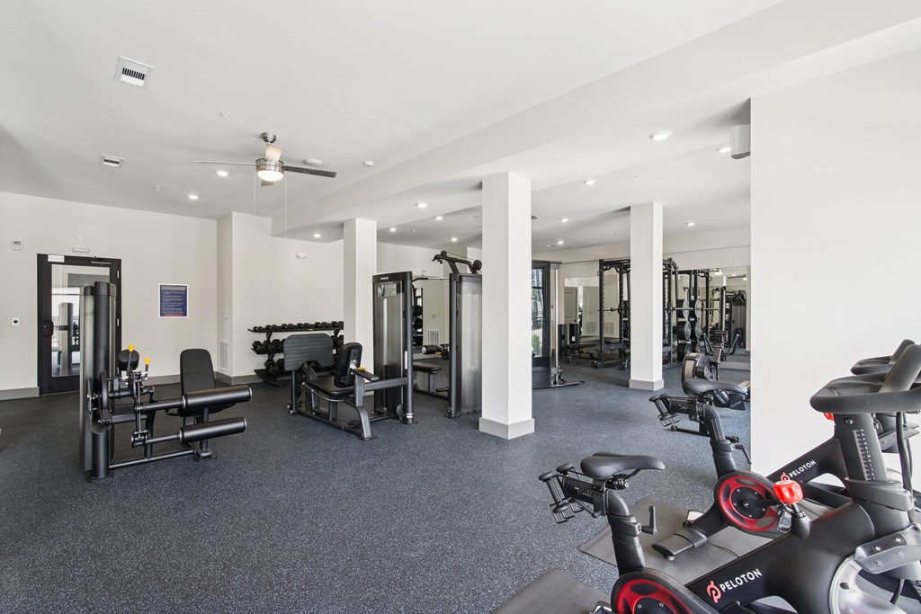 Modern Fitness Center at The Delaney at East Park Apartments, Kennesaw, GA, 30144