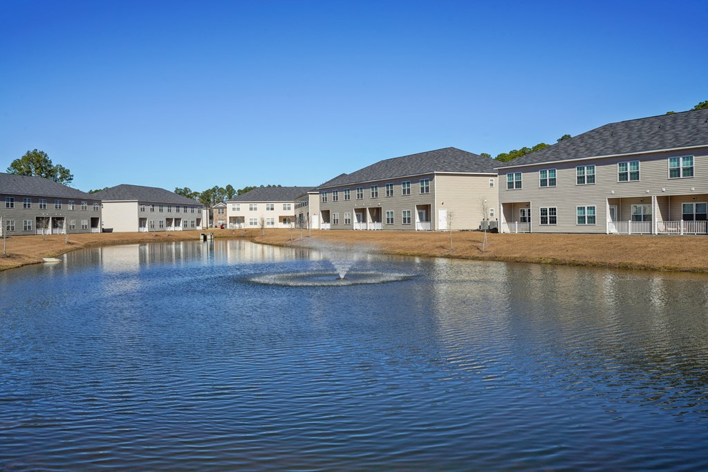 Pond in the center of an apartment complex at The Meadows, Georgia