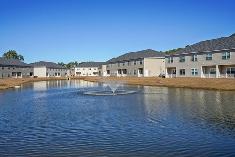 Pond in the center of an apartment complex at The Meadows, Georgia