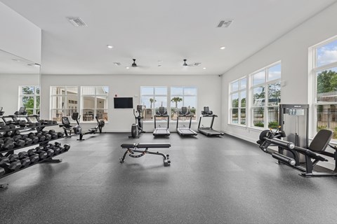 Modern Fitness Center at The Exchange at Crestview Apartments, Crestview, Florida