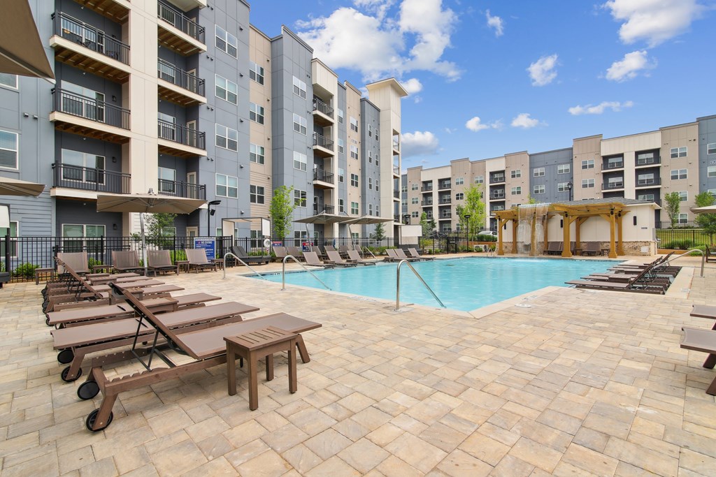 A large swimming pool at The Delaney at East Park Apartments, Kennesaw, Georgia
