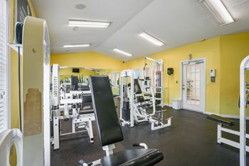 Fitness room with weights and cardio equipment  at Cape Landing, Myrtle Beach, SC, 29588