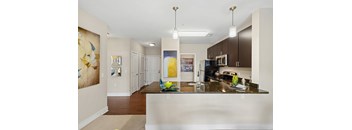 Kitchen with counter at Hidden Creek, Maryland, 20877