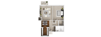 The Alpine Floor Plan at The Highlands Apartments, Charlotte