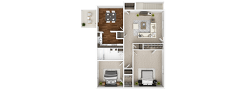 The High meadows Floor Plan at The Highlands Apartments, North Carolina