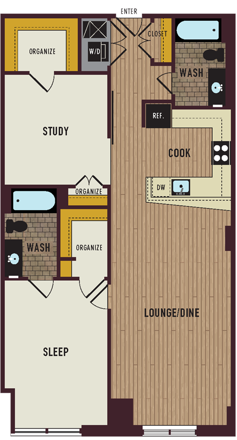 a floor plan of a house with a bedroom and a living room