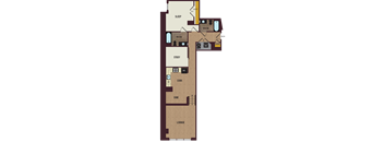 the loft floor plan of a house with a garage and a bedroom