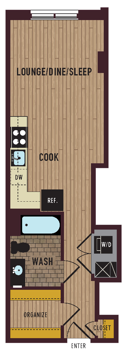 a floor plan of a bedroom with a bathroom and a closet