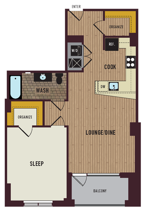 a floor plan of a home with a bedroom and a living room
