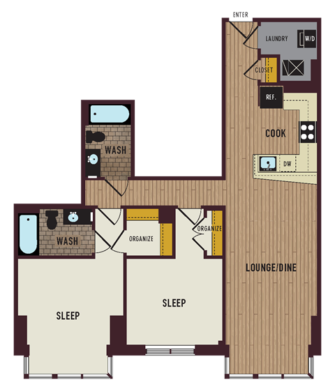 a floor plan of a home with a bedroom and a living room