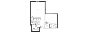 an illustration of the second floor floor plan of an apartment