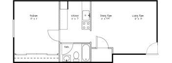 a floor plan of a bathroom with a toilet and a sink