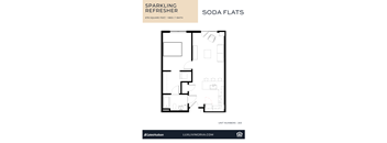 A floor plan for a sparkling refresher soda flats unit.