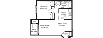 1 Bedroom 1 Bath 700 SqFt
