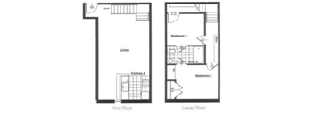 the floor plans of two different floors of a house