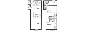 the plan of the floor plans of two different floors of a house