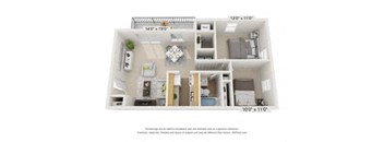 A diagram of a house layout with dimensions.
