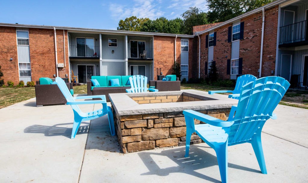 our apartments are located in a building with a fire pit