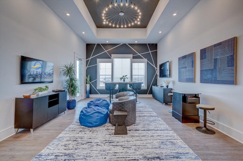 Overlook at Riverside Gameroom Couch and Beanbag Chairs