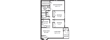 3 Bedroom 2 Bath 1173 SqFt