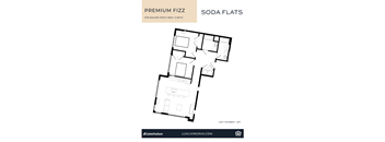 A floor plan for a 1019 square foot apartment with two bedrooms and two bathrooms.
