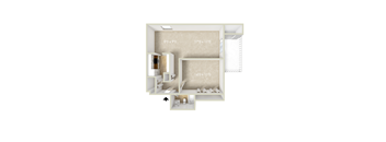 a floor plan of a home with a bedroom and a bathroom