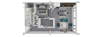 a floor plan of a 1 bedroom apartment