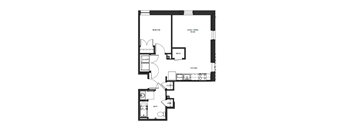 A black and white image of a floor plan for a house.
