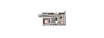room with a view of the kitchen and living room