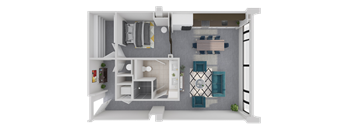 a floor plan of a one bedroom apartment
