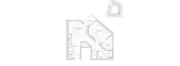 a floor plan of a bedroom apartment