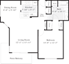 1 Bedroom 1 Bath 859 SqFt