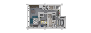 a floor plan of a 1 bedroom apartment