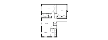 A black and white image of a floor plan for a house.