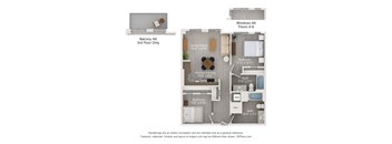 A floor plan shows a 3rd floor balcony, a living room, a kitchen, a dining area, and three bedrooms.