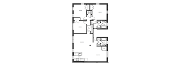 A black and white floor plan of a house with labeled rooms.