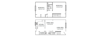 2 Bedroom 1.5 Bath Townhouse
