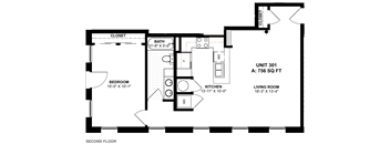 the third bedroom floor plan of a 2 bedroom apartment at the capella tower in cape town
