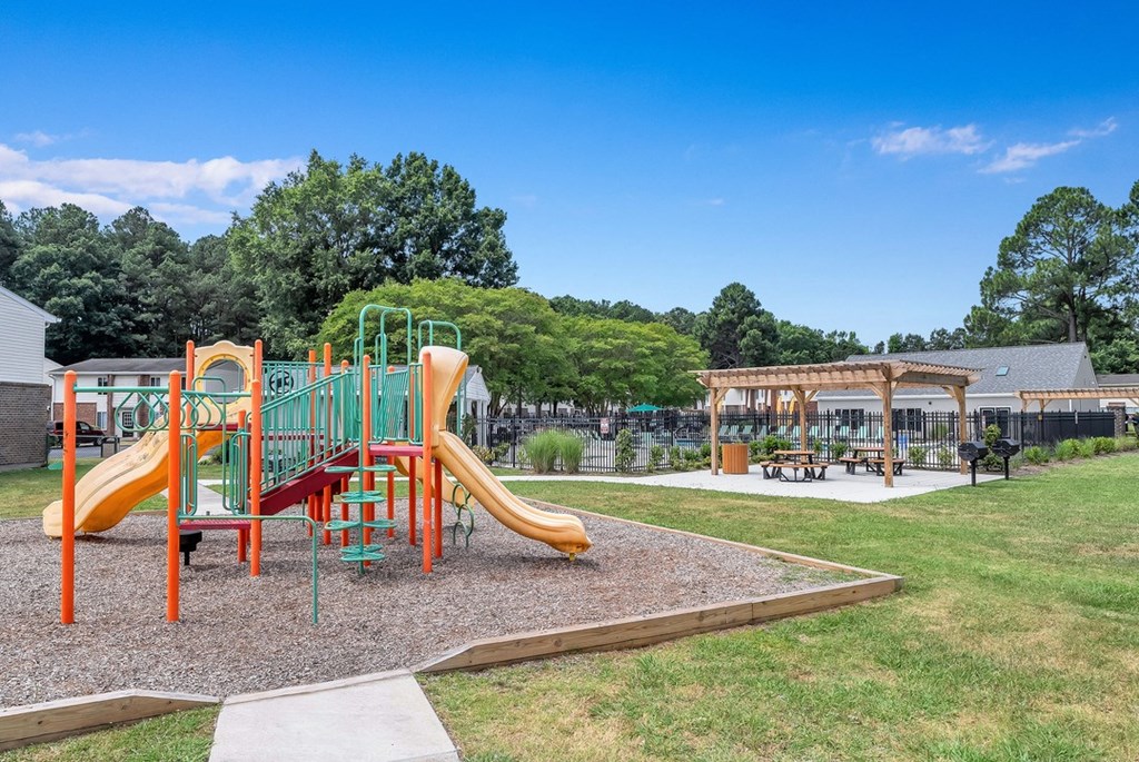 the preserve at ballantyne commons playground with slides and pavilion